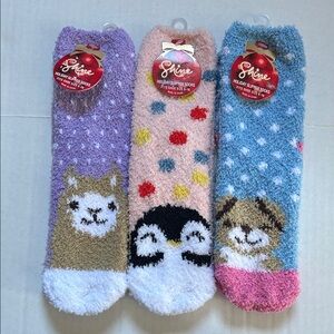 NWT Shine lot of 3 woman’s cozy slipper socks